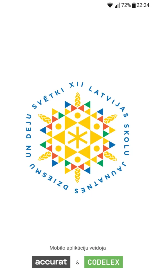 Splash screen with the festival logo